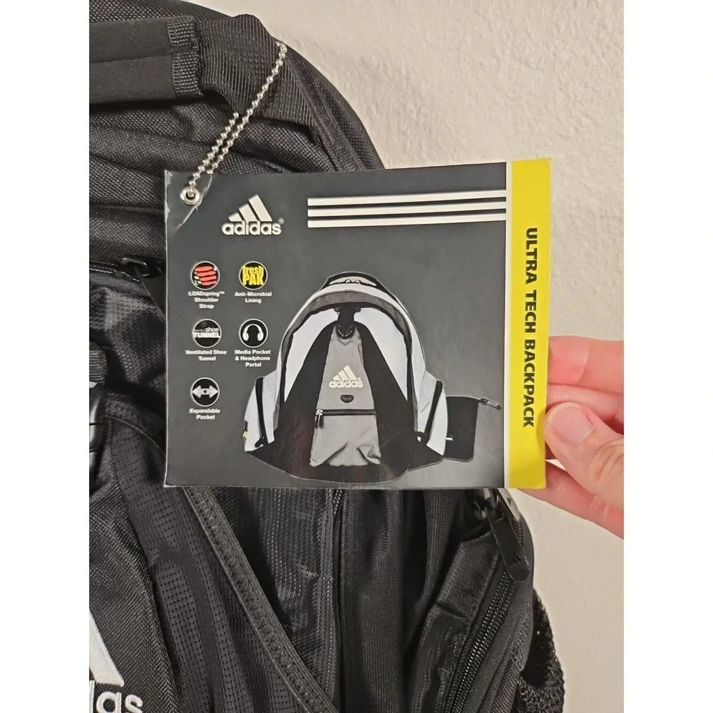 ADIDAS Ultra Tech Backpack Athlete Hiking Gym Media Pocket Headphone Portal